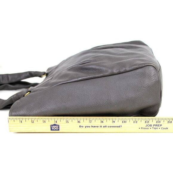 LARGE Cole Haan GRAY GENUINE LEATHER TOTE TOP HANDLES SHOULDER BAG HANDBAG PURSE - Picture 12 of 13